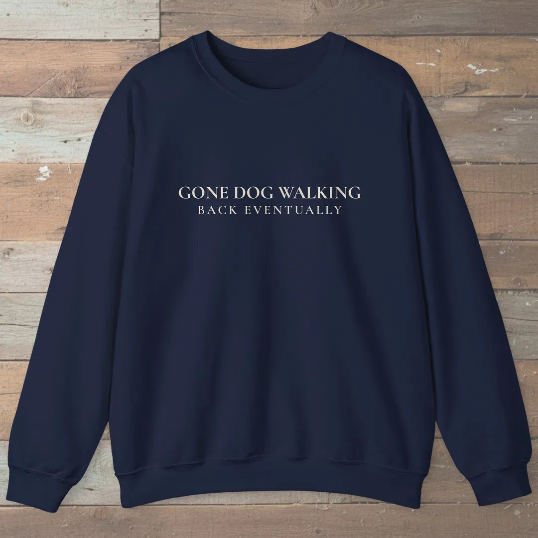 Gone Dog Walking Sweatshirt Navy Outdoor Nature Tee