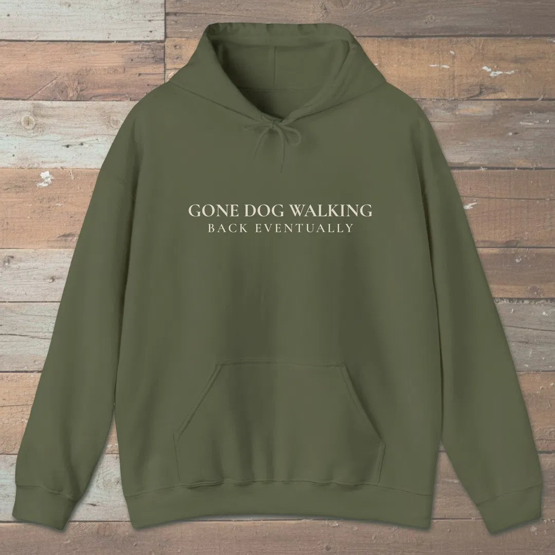Gone Dog Walking Hoodie Military Green Outdoor Nature Tee