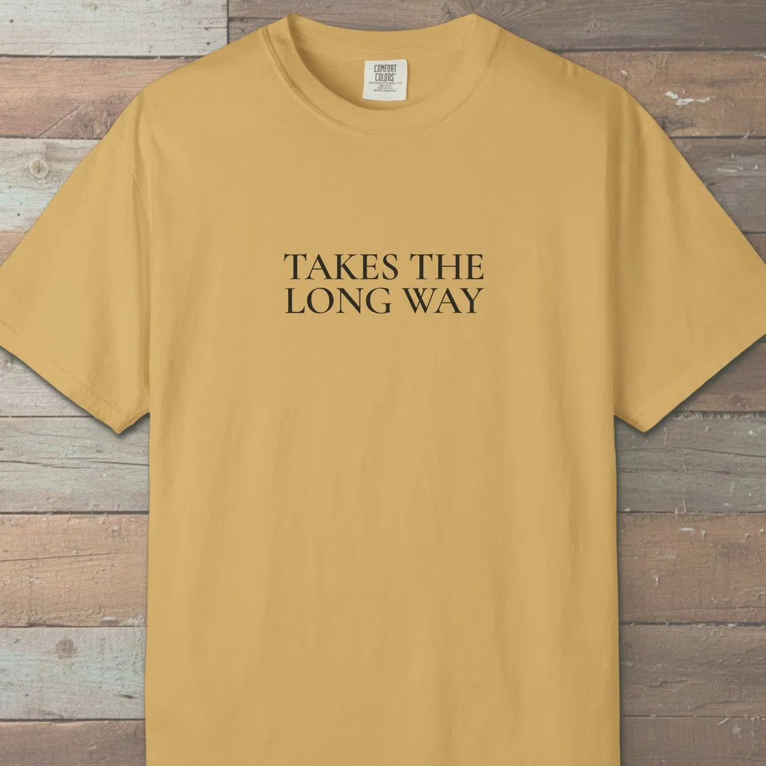 Takes The Long Way T-Shirt Mustard Outdoor Nature Tee