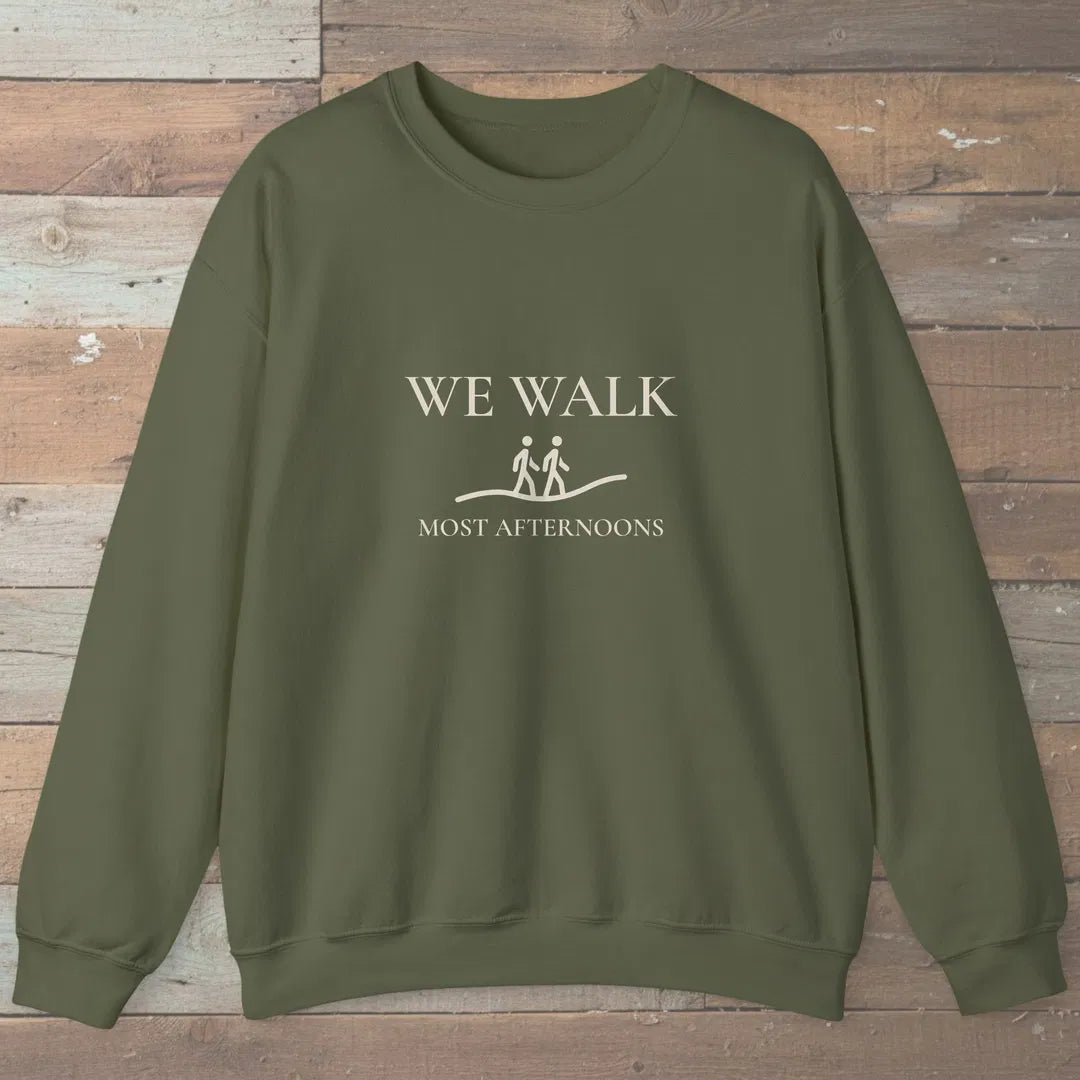 We Walk Sweatshirt Military Green Outdoor Nature Tee