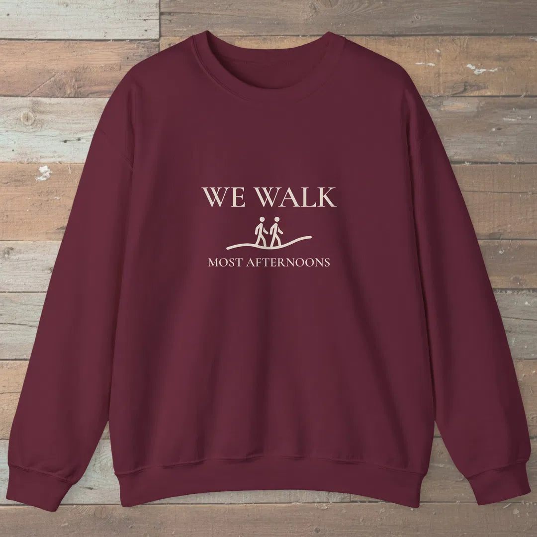 We Walk Sweatshirt Maroon Outdoor Nature Tee