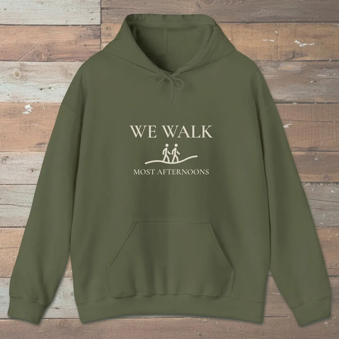 We Walk Hoodie Military Green Outdoor Nature Tee