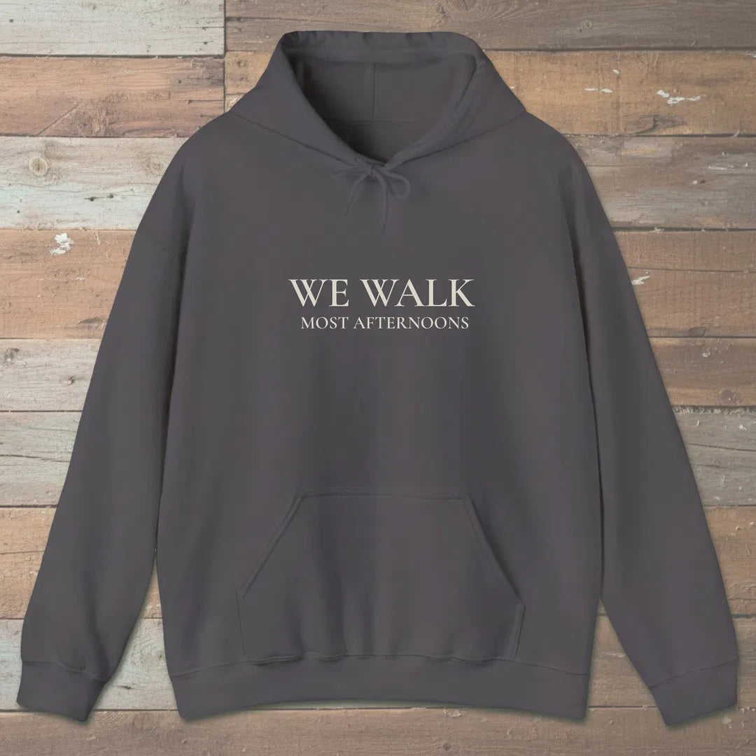 We Walk Most Afternoons Hoodie Charcoal Outdoor Nature Tee